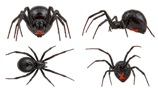 Black widow spider set showing various angles