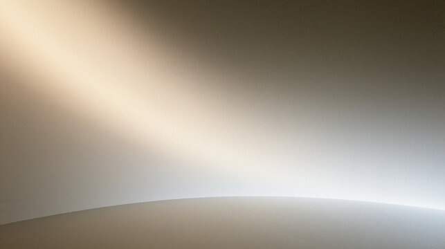 Abstract Minimalist Studio Stage with Sunlight Beam and Copy Space
