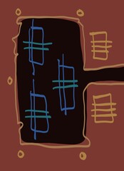 Abstract image for printing. Picture for modern interiors. The picture is painted by hand on a tablet. © neurostructure