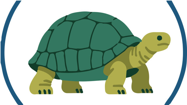 Aldabra Gian Flat Design Color Vector Icon Isolated on White Background