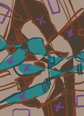 Abstract image for printing. Picture for modern interiors. The picture is painted by hand on a tablet. © neurostructure