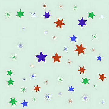 Colorful stars scattered in a playful pattern