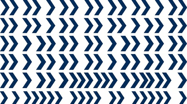 Minimalist blue chevron pattern on white background, geometric arrow texture, repetitive navy blue graphic elements for corporate design