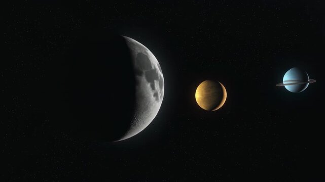 Crescent moon phases time-lapse animation sequence