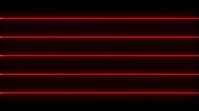 Red Neon Lines Progress Across Black Background Horizontal Composite Footage
