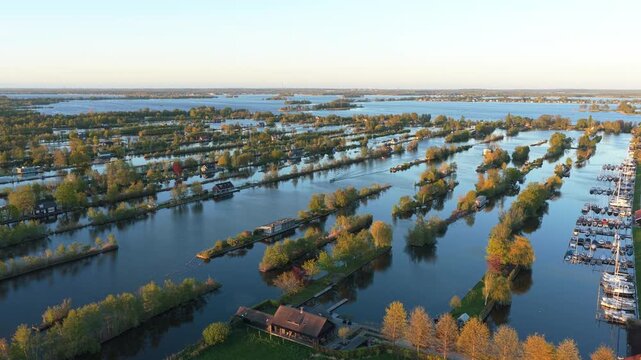 Aerial view of scheendijk breukelen lakes and islands