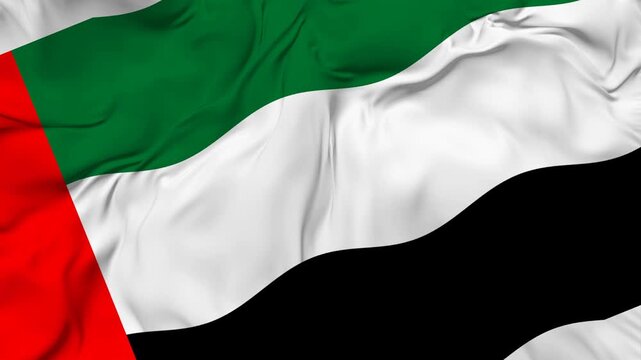 United Arab Emirates Flag Waving Seamless Loop Animation in 4K UHD