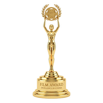 Golden film award trophy representing excellence in cinema  