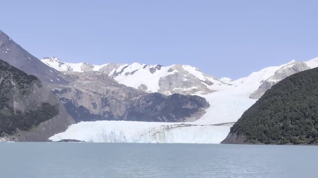 Peineta Glacier Ice Front Reaching Lago Argentino in Patagonia