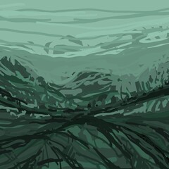 Abstract image for printing. Picture for modern interiors. The picture is painted by hand on a tablet. © neurostructure