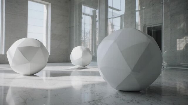 slow motion white ceramic vases on shelf in room