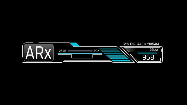 Futuristic System Alert Information Panel With Attention Status Delay Value And Alphanumeric Identifier