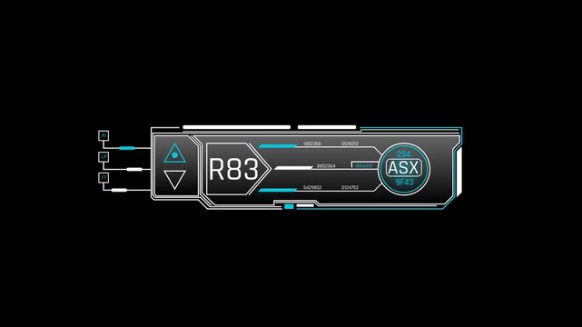 Futuristic Identification Panel With R83 Code ASX Module System Parameters And Selector Controls