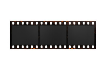 Fototapeta premium Black film strip containing three dark rectangular frames