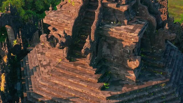 Bajra Sandhi or Monumen Taman Mumbul monument to the struggle for independence Bali, Indonesia 4K Aerial view