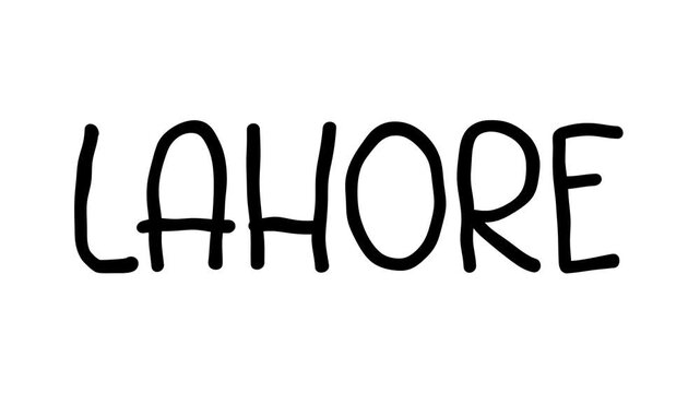 Lahore Hand Drawn Scribble Text Effect