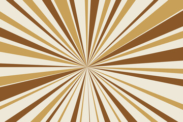 Obraz premium Abstract sunburst background with radial stripes in brown and beige tones 