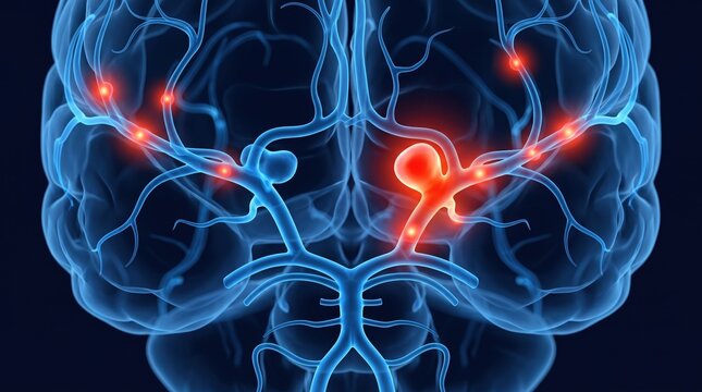 Highlighted sciatic nerve in lower back anatomy