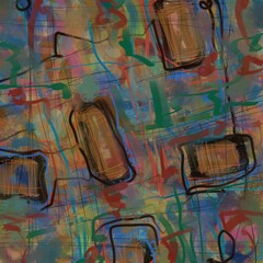 Abstract image for printing. Picture for modern interiors. The picture is painted by hand on a tablet. © neurostructure