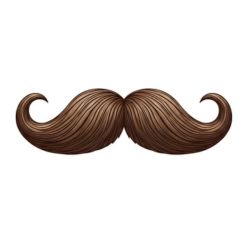 Brown stylized mustache illustration