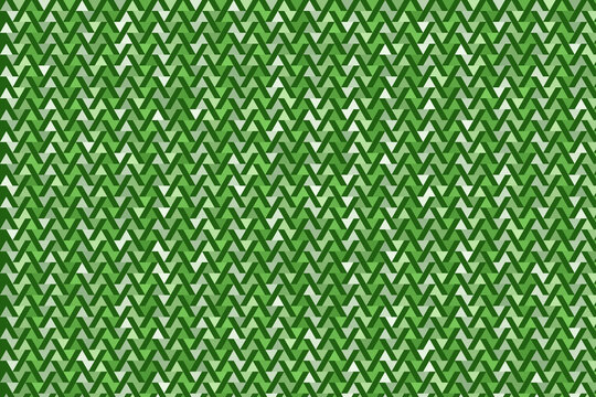 Abstract green geometric seamless pattern featuring repeating triangles and interwoven lines 
