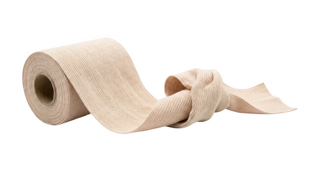 Elastic medical bandage roll isolated on transparent background