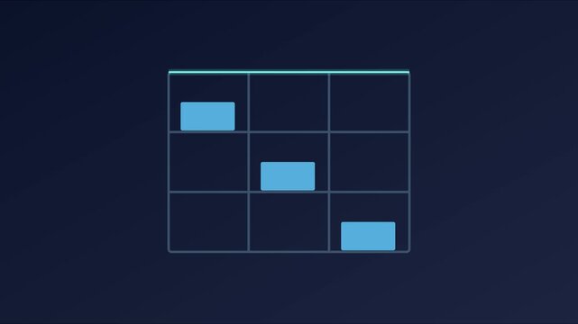 Digital data loading progress bar animation with minimalist ui grid 4k interface