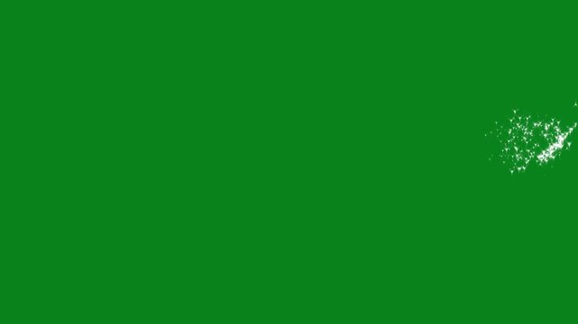 Romantic heart line glow animation, glitter star burst vector doodle trail, valentine light sparkle particle effect, twinkling starlight motion overlay video footage on green screen background, 4k