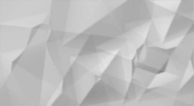 Abstract geometric background with white and gray triangles low poly texture for design, web, and print