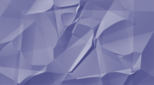 Abstract background with crumpled paper texture in light purple color geometric low poly pattern for modern design, wallpaper, or digital art backdrop