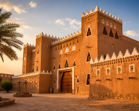 Restored Mud-Brick Fort In Historic Najd Region Saudi Arabia