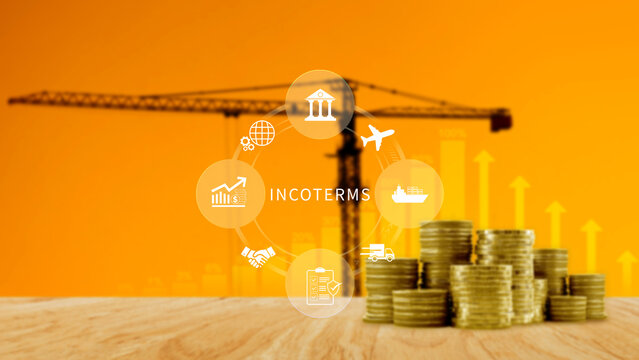 INCOTERMS business concept. INCOTERMS international trade terms, logistics concept, diagram for global supply chain management. not ai