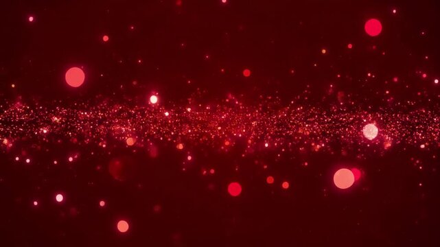 red glowing particles drifting in dark space animation