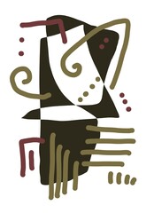 Abstract image for printing. Picture for modern interiors. The picture is painted by hand on a tablet. © neurostructure