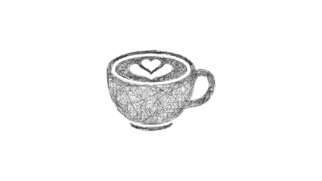 Sketch flat white icon animation - smooth progressive reveal