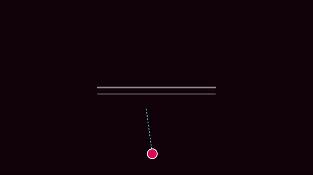Minimalist pendulum motion abstract physics animation on 4k black background