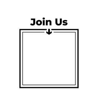 Join US QR Code Sign Template with Rounded Frame and Arrow Minimal Modern Vector Design