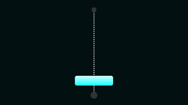Minimalist loading bar animation with vertical dotted progress line on dark 4k background