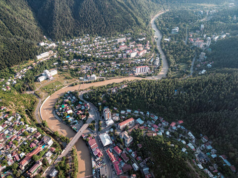 aerial view of the city