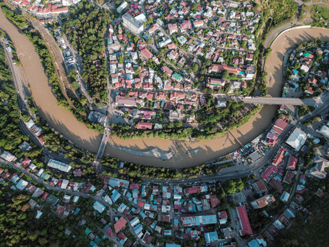 aerial view of the city