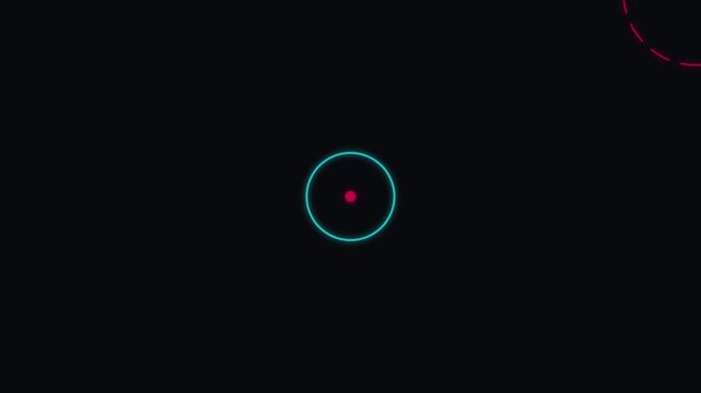 Neon hud target reticle animation: digital sci-fi interface for gaming and ui 4k