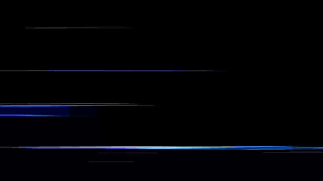 Anamorphic blue lens flare streaks on black background, cinematic light leaks overlay, sci-fi laser beam effects for video editing