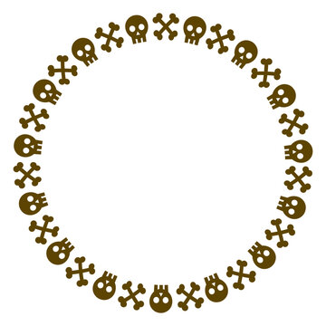 halloween round frame