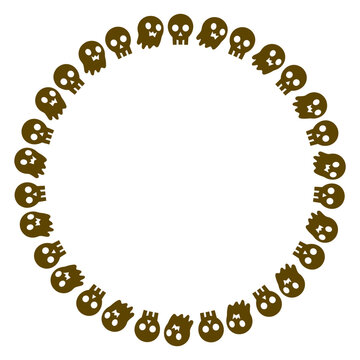 halloween round frame