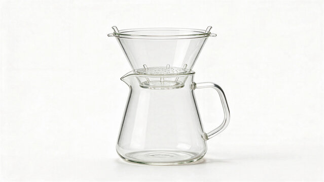 Glass pour over coffee maker brewing fresh coffee