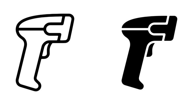 Barcode scanner device illustrations are shown in outline and solid black styles.