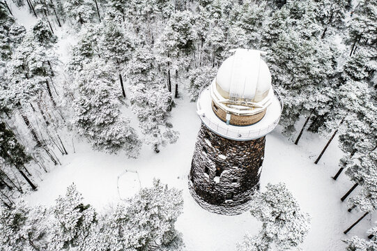 Old observatory tower in the Glen park. Tallinn, Estonia.
