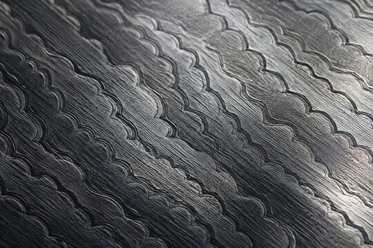 abstract monochrome wavy pattern background mimicking damascus steel and wood grain texture