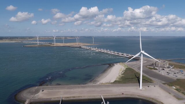 Oosterschelde Storm Surge Barrier (Zeeland, The Netherlands) | Drone
