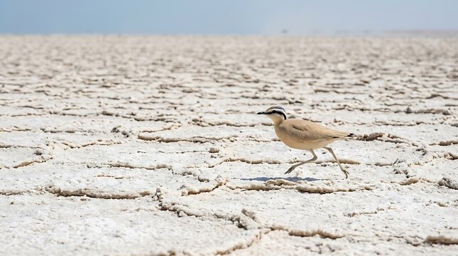 Cream-coloured Courser Arabian Sabkha Salt Flat Desert Bird UAE Qatar Wildlife